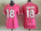 Denver Broncos #18 Peyton Manning Pink Women Jersey