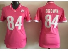 Pittsburgh Steelers #84 Brown Antonio Pink Women Jersey