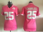 Kansas City Chiefs #25 Jamall Charles Pink Women Jersey