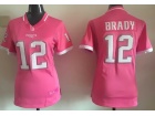 New England Patriots #12 Tom Brady Pink Women Jersey