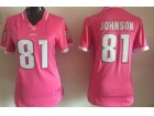 Detroit Lions #81 Calvin Johnson Pink Women Jersey