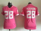 Minnesota Vikings #28 Adrian Peterson Pink Women Jersey