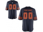 Men's Chicago Bears Nike Navy Blue with Orange Letters Custom Game Jersey