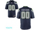 Youth Seattle Seahawks Customized Navy Blue Game Jersey