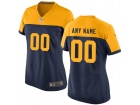 Women's Green Bay Packers Nike Yellow Navy Custom Throwback Jersey