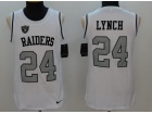 Oakland Raiders #24 Marshawn Lynch White NFL Limited Tank Top Jersey