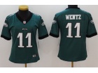 Women Philadelphia Eagles #11 Carson Wentz Green Vapor Untouchable Limited Jersey