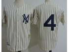 New York Yankees #4 Lou Gehrig Cream Throwback Jersey