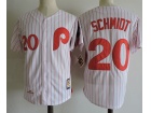 Philadelphia Phillies #20 Mike Schmidt White Pinstrip Throwback Jersey