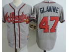 Atlanta Braves #47 Tom Glavine Gray Throwback Jersey