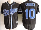 Los Angeles Dodgers #10 Justin Turner Black Cool Base Jersey