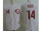 Cincinnati Reds #14 Pete Rose White Throwback Vest Jersey