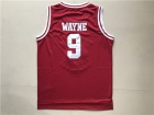 Hillman College #9 Dwayne Wayne Red 9 Patch Movie Basketball Jersey