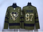 Adidas Pittsburgh Penguins #87 Sidney Crosby 2017 Green Salute To Service Hockey Jersey