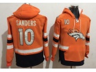 Denver Broncos #10 Emmanuel Sanders Orange Pullover Football Hoodies