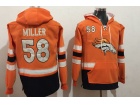 Denver Broncos #58 Von Miller Orange Pullover Football Hoodies