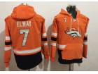 Denver Broncos #7 John Elway Orange Pullover Football Hoodies