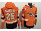 Denver Broncos #25 Chris Harris Jr. Orange Pullover Football Hoodies