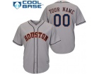 Men's Houston Astros Gray Cool Base Custom Stitched Name Number Jersey