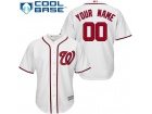 Men's Washington Nationals White Cool Base Custom Stitched Name Number Jersey