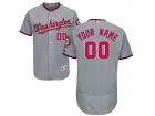 Men's Washington Nationals Gray Flex Base Custom Stitched Name Number Jersey