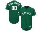 Men's Houston Astros Green Flex Base Custom Stitched Name Number Jersey