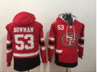 San Francisco 49ers#53 NaVorro Bowman Red Pullover Football Hoodies