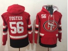 San Francisco 49ers #56 Reuben Foster Red Pullover Football Hoodies