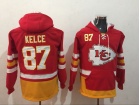 Kansas City Chiefs #87 Travis Kelce Red Pullover Football Hoodies