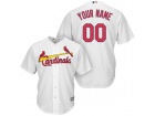 Men's St. Louis Cardinals Majestic White Cool Base Custom Stitched Name Number Jersey