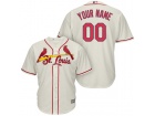 Men's St. Louis Cardinals Majestic Cream Cool Base Custom Stitched Name Number Jersey