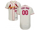 Men's St. Louis Cardinals Majestic Cream Flex Base Custom Stitched Name Number Jersey