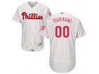 Men's Philadelphia Phillies White Flex Base Custom Stitched Name Number Jersey