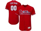 Men's Philadelphia Phillies Red Flex Base Custom Stitched Name Number Jersey