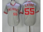 Cincinnati Reds #55 Mat Latos Gray Pullover Jersey