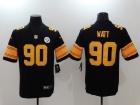 Pittsburgh Steelers #90 T.J. Watt Black Golden Number Color Rush Football Jersey