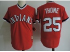 Cleveland Indians #25 Jim Thome Red Throwback Pullover Baseball Jersey