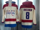 Washington Capitals #8 Alexander Ovechkin Cream Pullover Hockey Hoodie