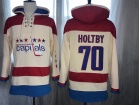 Washington Capitals #70 Braden Holtby Cream Pullover Hockey Hoodie