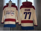 Washington Capitals #77 T.J. Oshie Cream Pullover Hockey Hoodie