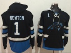 Carolina Panthers #1 Cam Newton Black Pullover Football Hoodies