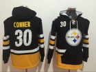 Pittsburgh Steelers #30 James Conner Black Pullover Football Hoodies