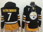 Pittsburgh Steelers #7 Ben Roethlisberger Black Pullover Football Hoodies