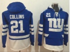 New York Giants #21 Landon Collins Blue Pullover Football Hoodies