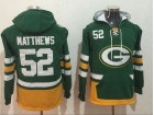 Green Bay Packers #52 Clay Matthews Green Pullover Football Hoodies