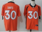 Denver Broncos #30 Terrell Davis Orange Vapor Untouchable Limited Jersey