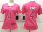 Oakland Raiders #4 Derek Carr Pink Women's Stitched NFL Limited Rush Fashion Jersey