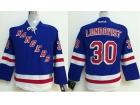 New York Rangers #30 Henrik Lundqvis Blue Youth Jersey