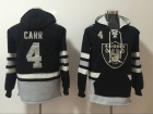 Oakland Raiders #4 Derek Carr Black Pullover Football Hoodies