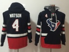 Houston Texans #4 Deshaun Waston Blue Orange Pullover Football Hoodies